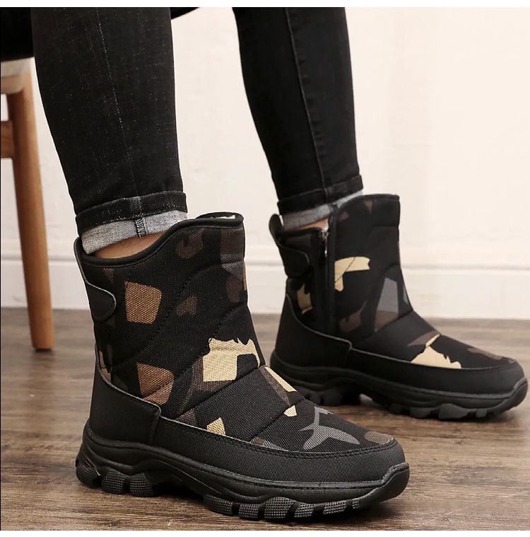 Nouvelle chaussure d'hiver chaude et épaisse avec doublure polaire, botte de neige Northeat, chaussure de voyage imperméable et résistante au froid, en coton pour homme_voghion.com