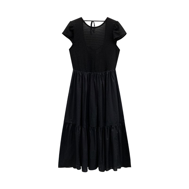 【Nessun reso o cambio】OXI Thirteen Lines Abito da donna in stile francese bianco a maniche lunghe e corte_voghion.com