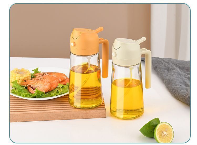 Pentola per uso domestico, cucina e versamento, vetro a doppio uso, due in uno, spray per il corpo, salsa di soia, bottiglia di olio, fascia alta_voghion.com