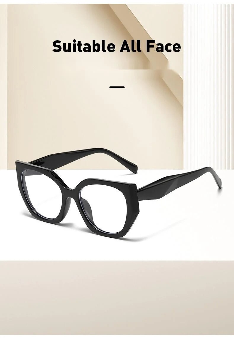 Nouveau contraste de couleur d'épissage miroir plat œil de chat personnalisé européen et américain Anti lumière bleue Net cadre yeux rouges cadre de miroir décoratif tendance_voghion.com