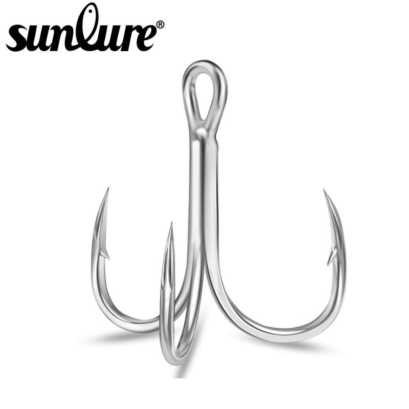 Three Blood Groove Thickened Reinforced Triple With Barbed Lure Anchor Fishing Bright Tin Saltwater Freshwater Hooks_voghion.com