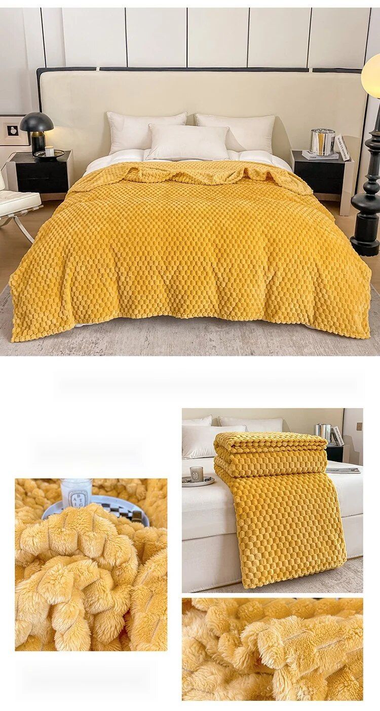 Einfarbige, hochgewichtige, goldene Schildkröten-Samtdecke für das Büro, kleine Flanelldecke für Kinder_voghion.com