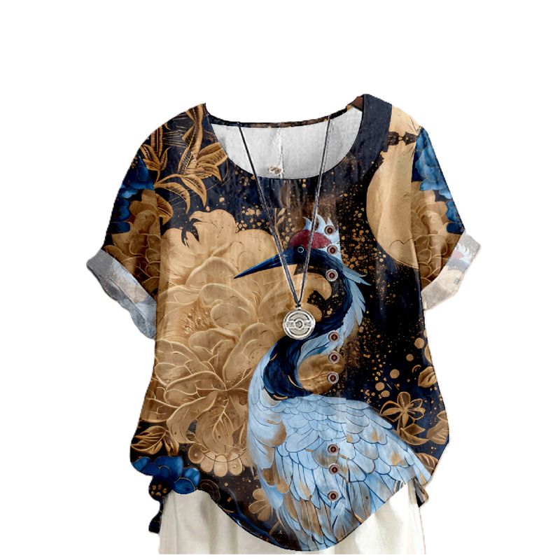 2025 Mode Damenbekleidung Rundhalsshirt Neu JM05_voghion.com