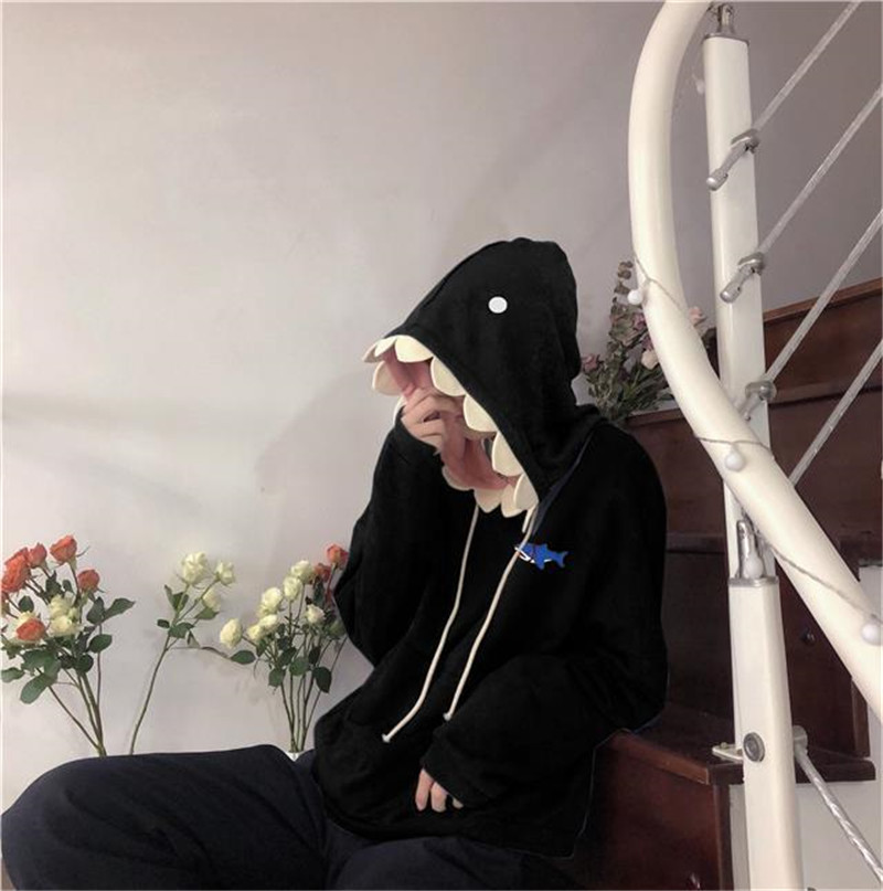 Y2K Lustige Shark Patchork Hoodies Mann Herbst Kaaii Seatshirt 2021 Casual Langarm Pullover Schule Paar Kleidung_voghion.com