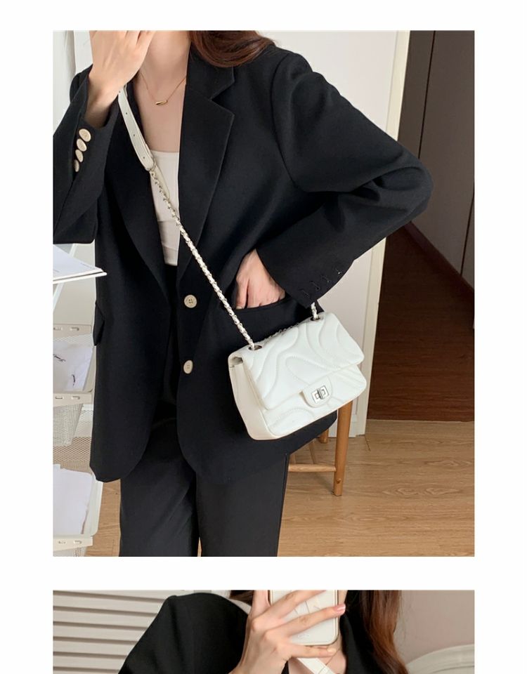 Square Chain With Embroidered Thread, Small Fragrant Wind Underarm Trendy Texture Bag, Summer Single Shoulder Crossbody_voghion.com