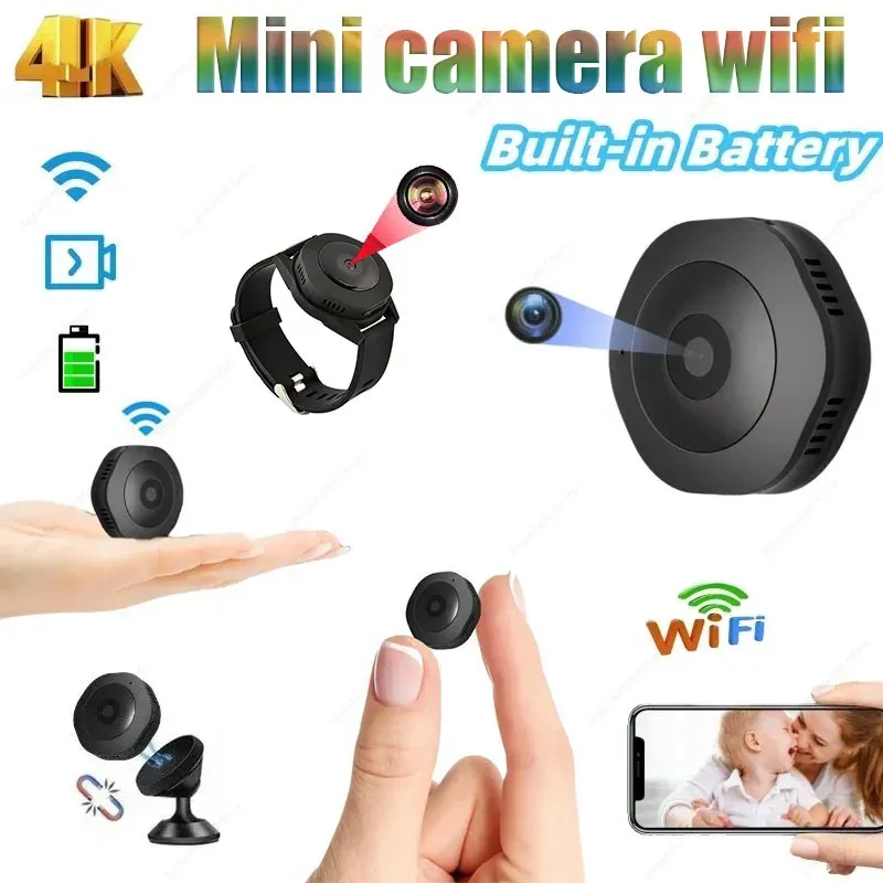 Mini cámara Wifi 4K 1080P HD Visión nocturna Cámara web IP inteligente para el hogar Vigilancia remota Micro videocámaras Portátil Invisible_voghion.com
