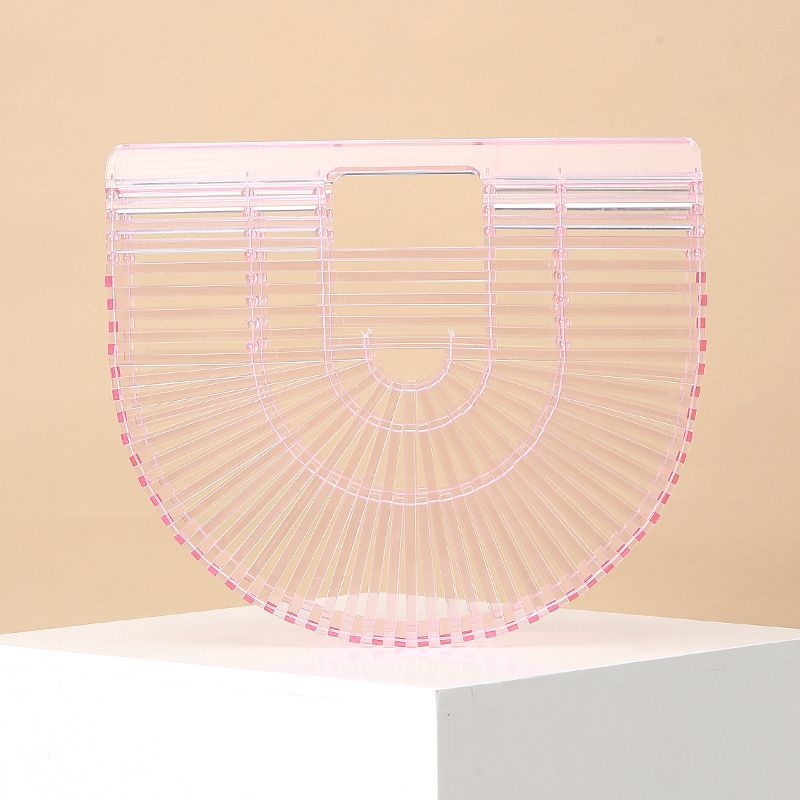 Nuova borsa da sera in acrilico intrecciata a mano creativa da donna, pochette a righe intrecciata a mano, borsa da banchetto per donna_voghion.com