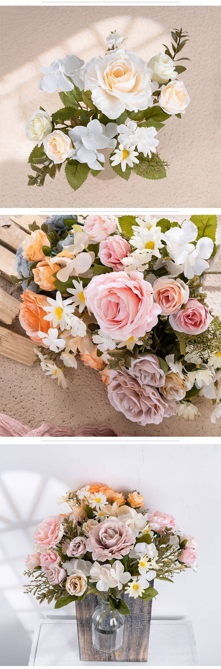 Havlotus efterårsrose simuleringsblomstproducenter grønne planter bryllupsdekorationer_voghion.com