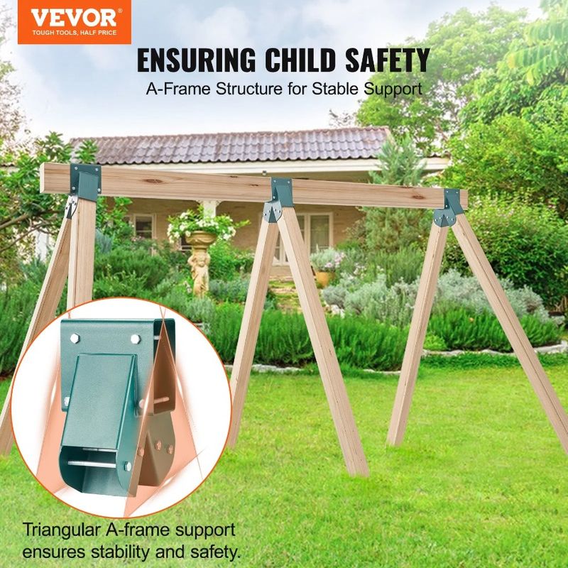 Set Brackets, Mounting Middle Heavy Sw Set Swing Carbon Bracket Hardware Hardware, Set Steel Swing DIY With Swing A-Frame Duty_voghion.com