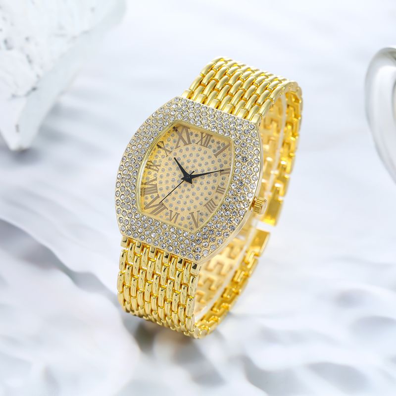nuovo orologio da donna con diamanti pieni elegante cintura in acciaio secchiello per vino con diamanti orologio personalizzato retrò stellato_voghion.com