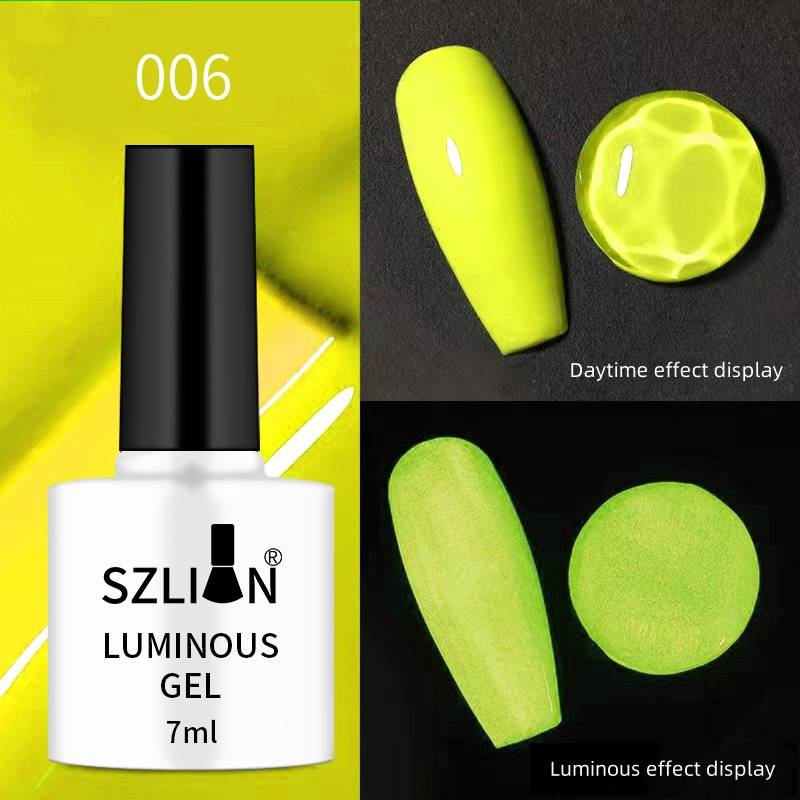Im Dunkeln leuchtendes Nagelgel Fluoreszierendes Nagellackgel Phototherapie-Gelset Beliebtes Nagelstudio in Bonbonfarbe_voghion.com