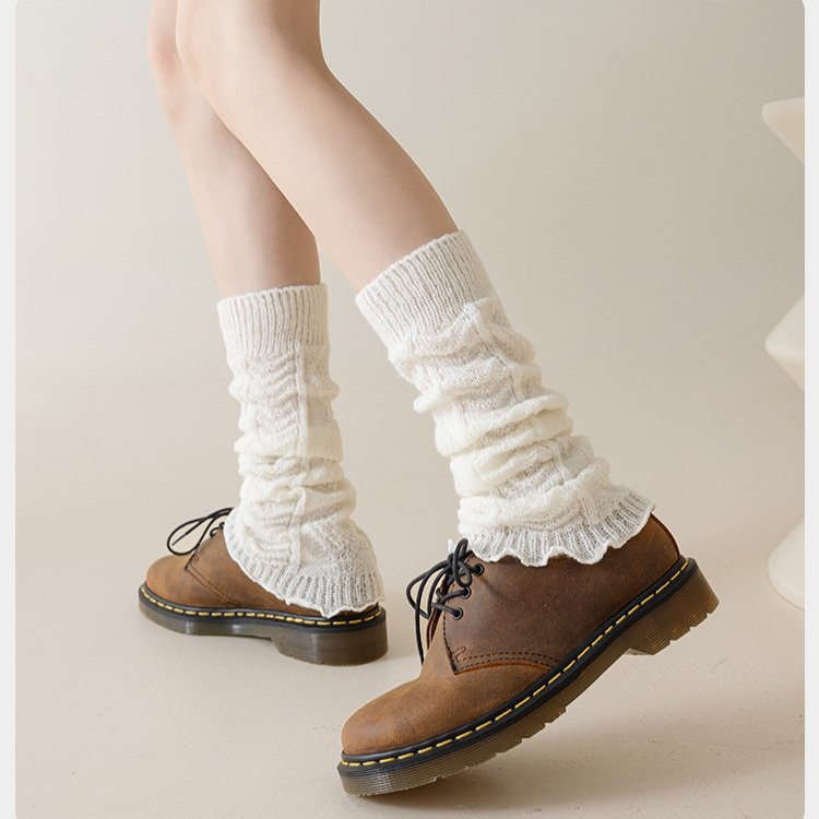 Damen Herbst und Winter einfarbig gerade Röhre warm, Schweiß absorbierend, Deodorant atmungsaktiv Y2k Mittelröhre gestrickt Beinabdeckung_voghion.com