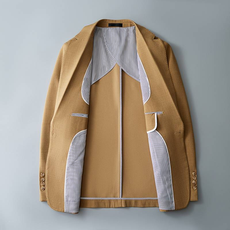 Heren Casual Slim-fit Effen Kleur Brits Zakelijk Gentleman Eenvoudig All-match Pak Bruidegom Beste Man Banketpak_voghion.com