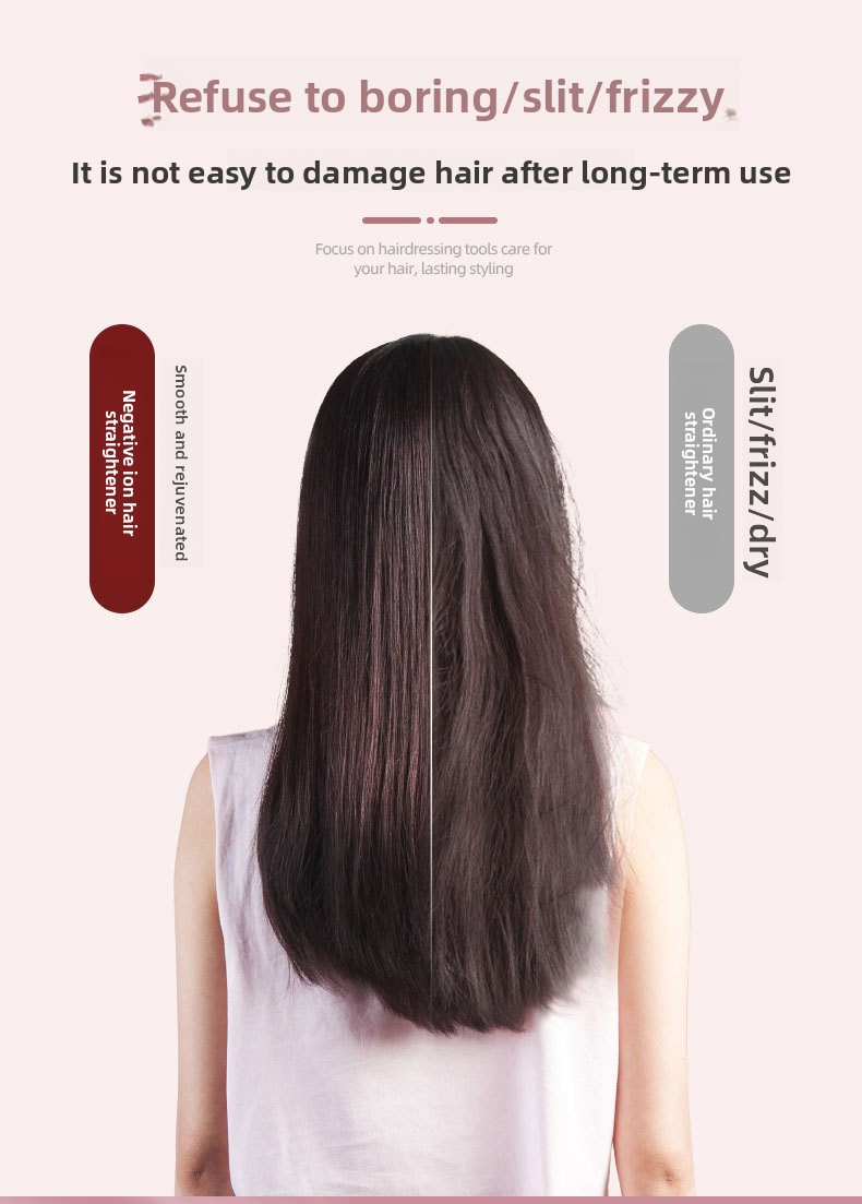 Mini Hair Straightener & Curling Iron - Dual Voltage For Wet/Dry Hair Anti-Scald Design With Ceramic Plates (Perfect For Air Bangs & Travel)_voghion.com