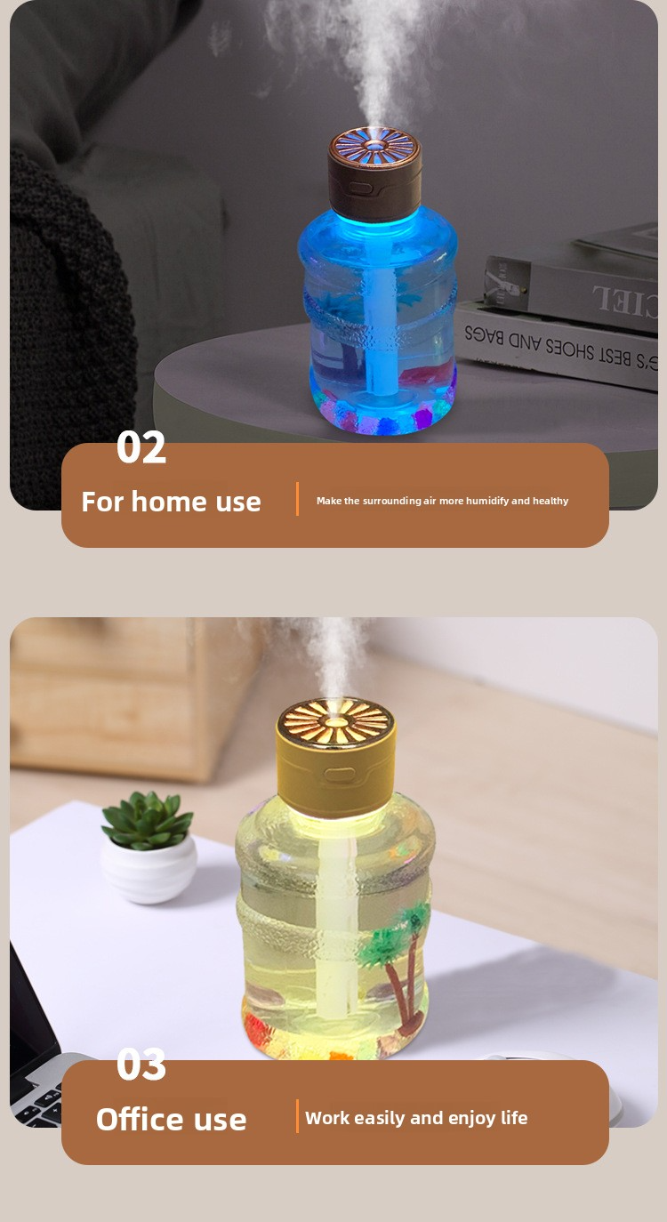 Humidifier & Aroma Diffuser – 500ml Large-Capacity Car/Home Air Moisturizer With 8H Timer, Auto Shut-Off, USB Power – Ultra-Quiet (36dB), 3 Colors_voghion.com