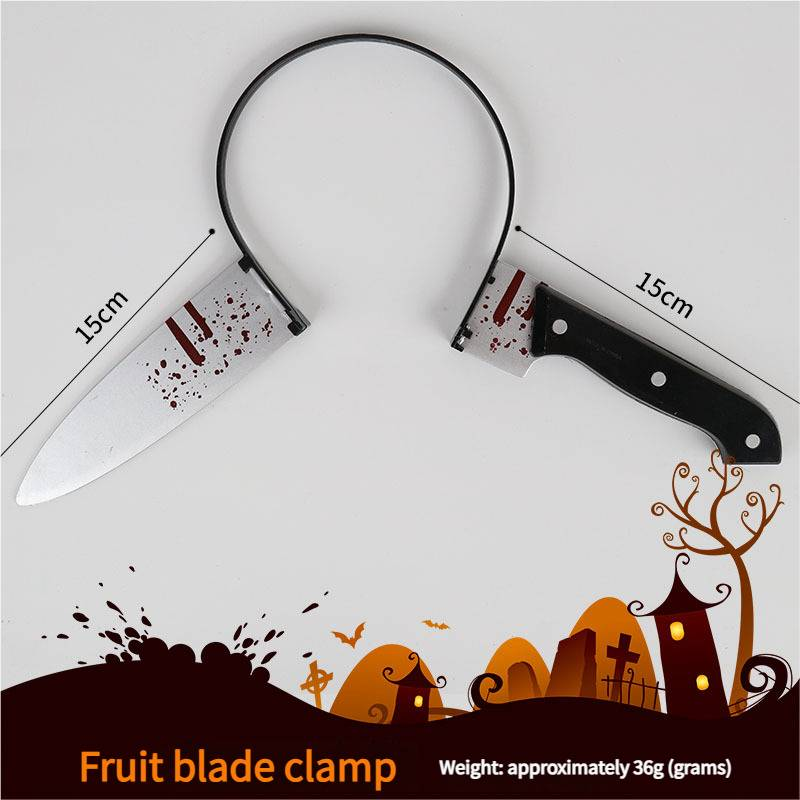 Halloween Divertente Fascia Copricapo Trucco Accessori Piercing alla testa Simulazione Coltello da cucina Forbici Chiave inglese Sega Ascia Martello_voghion.com