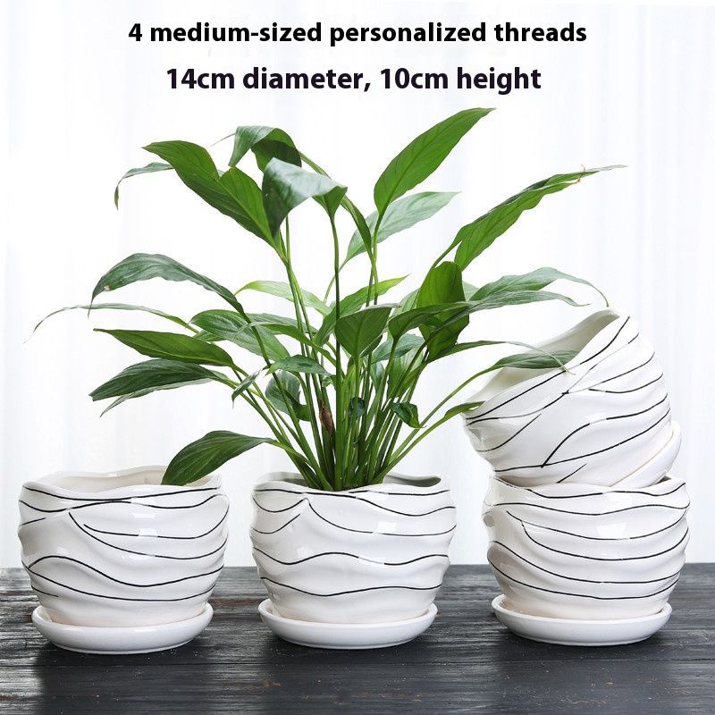 Elegantes Blumentopf-Set aus Keramik – handgefertigte dekorative Pflanzgefäße für Zuhause, Büro und Garten (verschiedene Größen und Stile)_voghion.com