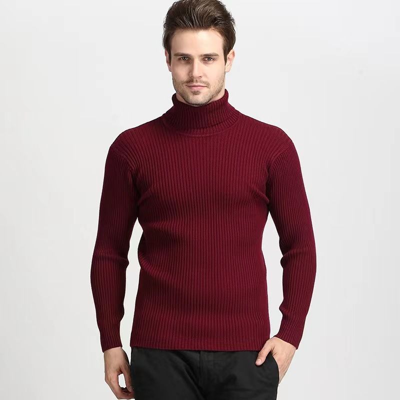 Maglione a collo alto da uomo – Pullover a coste slim fit (M-3XL) | Lavabile in lavatrice e versatile, perfetto per un abbigliamento casual_voghion.com