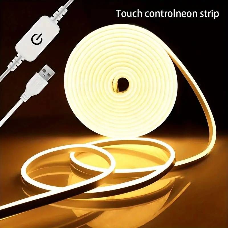 Flexible 5V USB LED Neon Light Strip - Waterproof Silicone Rope Light For Bedroom, TV Backlight, Mirror Lighting, Customizable Ambiance_voghion.com