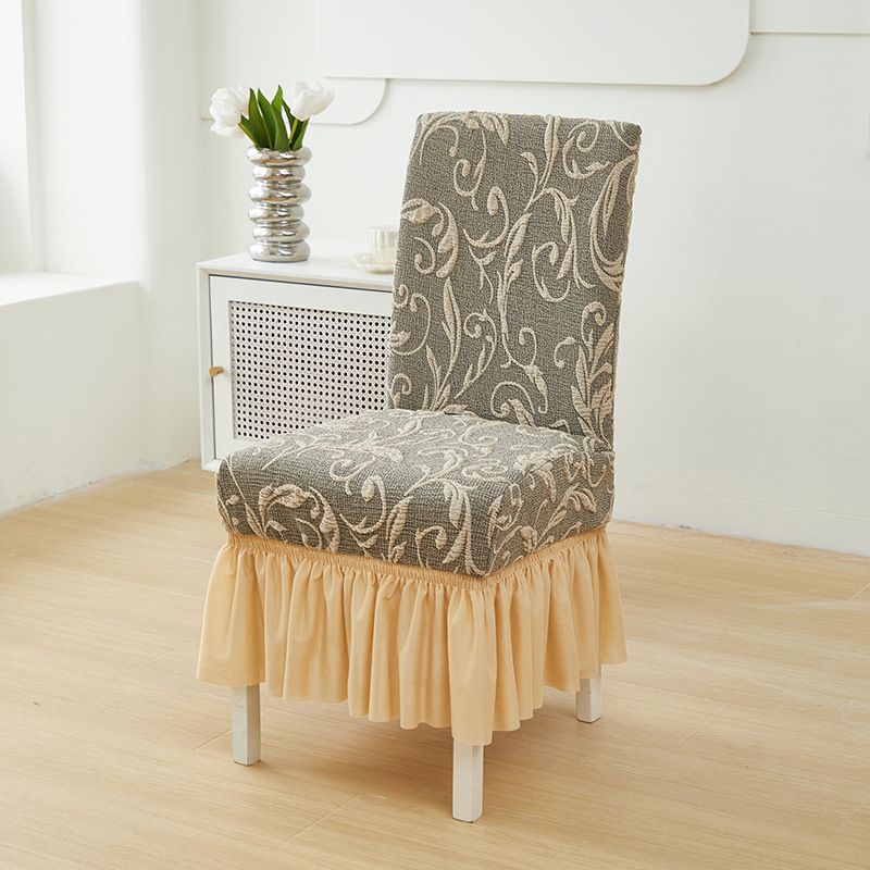 Jacquard Knit Elastic Chair Covers Set - Slip-Resistant, Universal Fit For Home & Hotel, 5 Elegant Colors_voghion.com