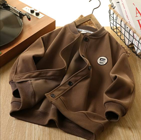 Abbigliamento per bambini in stile retrò, autunno e inverno, comodo colletto da baseball, giacca casual alla moda_voghion.com