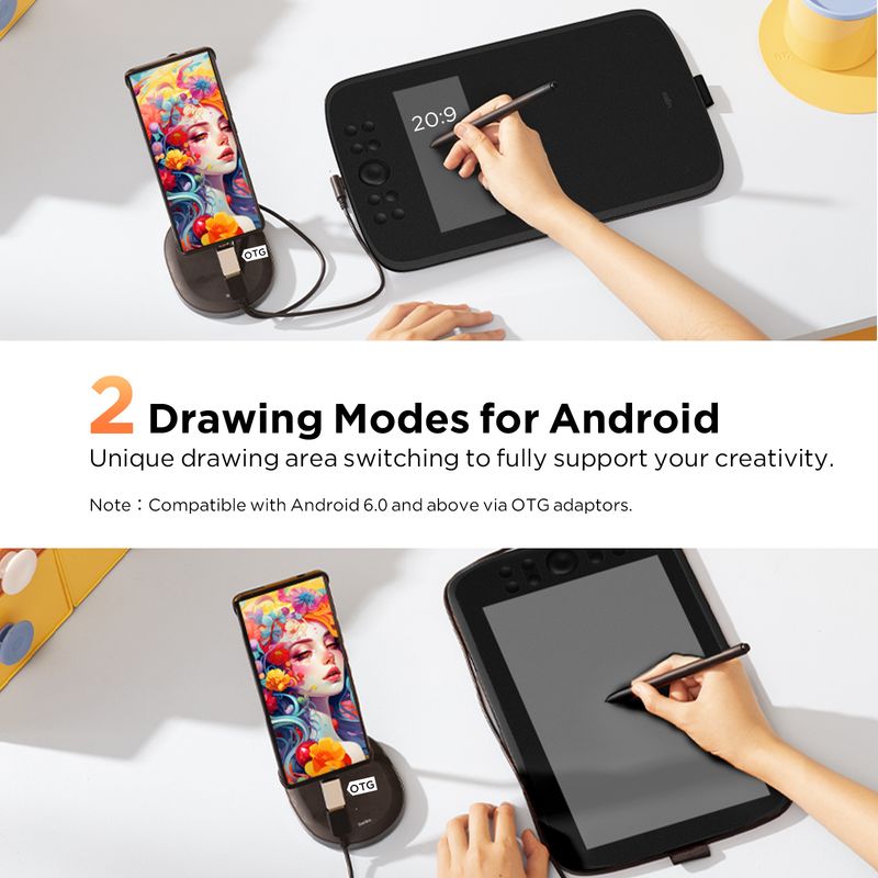 UGEE M908 Grafik-Zeichentablett 10 Zoll 8 Hotkeys Scrollrad 16K Druckstufen Kompatibel für Windows Android_voghion.com