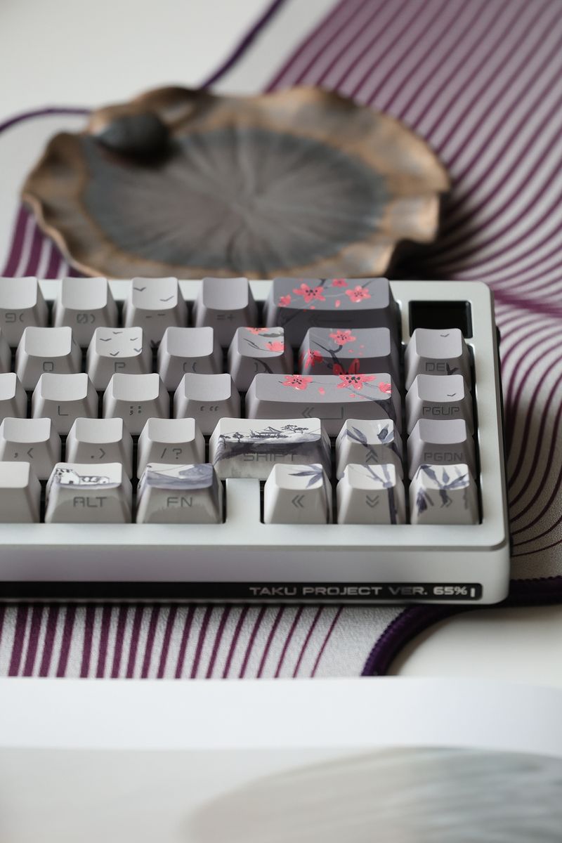 Jkdk Tinte Landschaft Seite Geschnitzt Transparent OEM Schlüssel CAP 68 75 84 87 98 8,0 Wooting Nical Tastatur_voghion.com