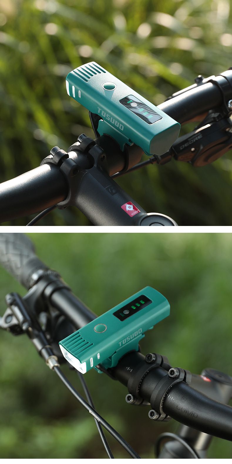 Deportes y entretenimiento Faro de montaña para ciclismo nocturno Linterna recargable Impermeable Equipo de ciclismo Accesorios_voghion.com