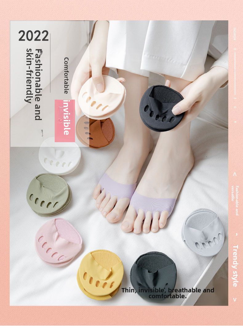 Pad für die Handfläche vorne von Schuhen mit hohen Absätzen, halbe Größe, Pad für die Vordersohle aus Silikon, unsichtbare Socken, schmerzstillende, rutschfeste und verschleißfeste Einlegesohle für Fußartefakte_voghion.com