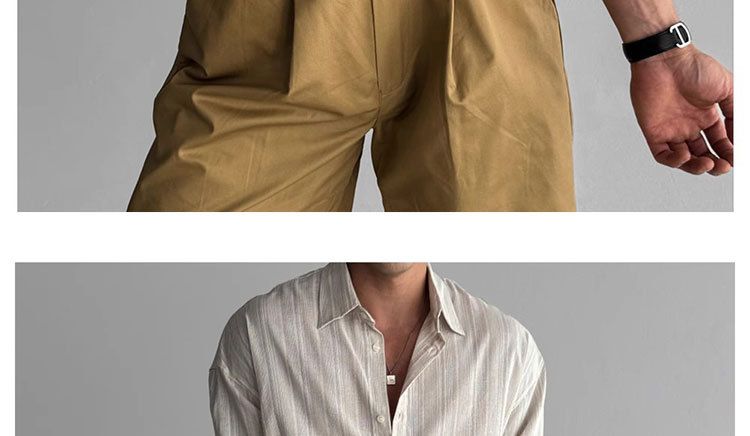 Camicia a maniche lunghe a righe in lino da uomo – Top casual leggero, anti-stiro e anti-sole, di ispirazione coreana (M-XXL)_voghion.com