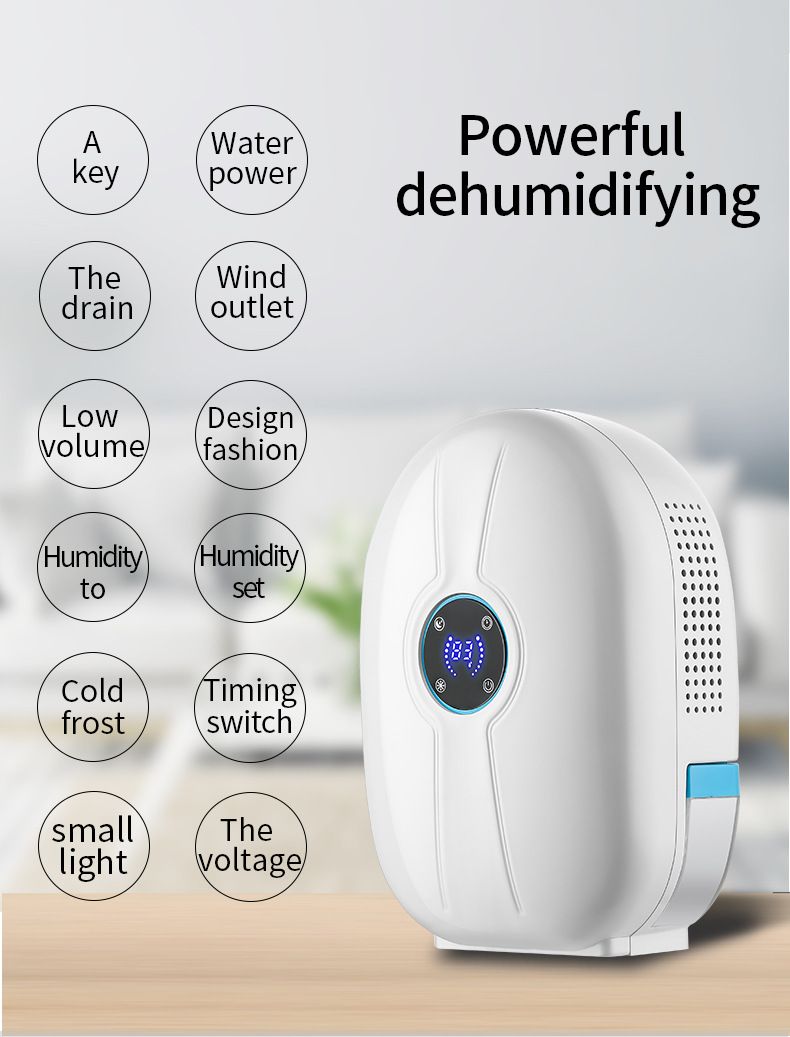 Mini Silent Dehumidifier For Bedroom & Dormitory, 450ml Compact Moisture Absorber With 7-Color Night Light, Auto Shut Off, USB Operation, Perfect Gift_voghion.com