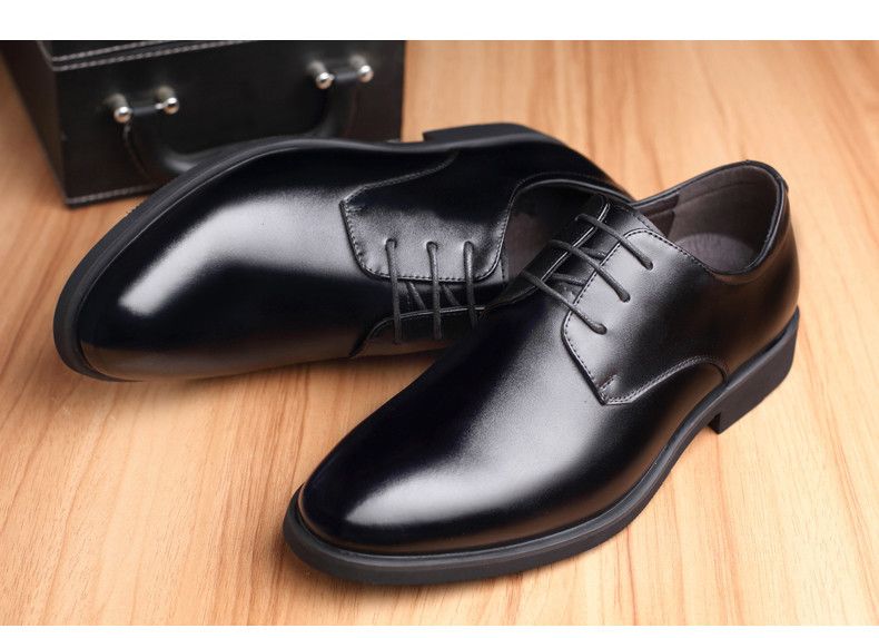 Chaussures en cuir pour hommes printemps et automne nouvelles chaussures d'affaires formelles décontractées pour hommes bureau britannique jeunesse mariage du marié_voghion.com