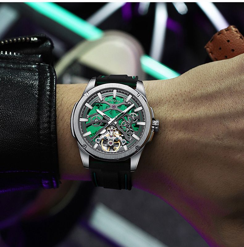 AILANG Luxury Tourbillon Watch Men Skeleton Dial Automatic Mechanical Watches Leather Strap Sport Clock Reloj Hombre 2025_voghion.com