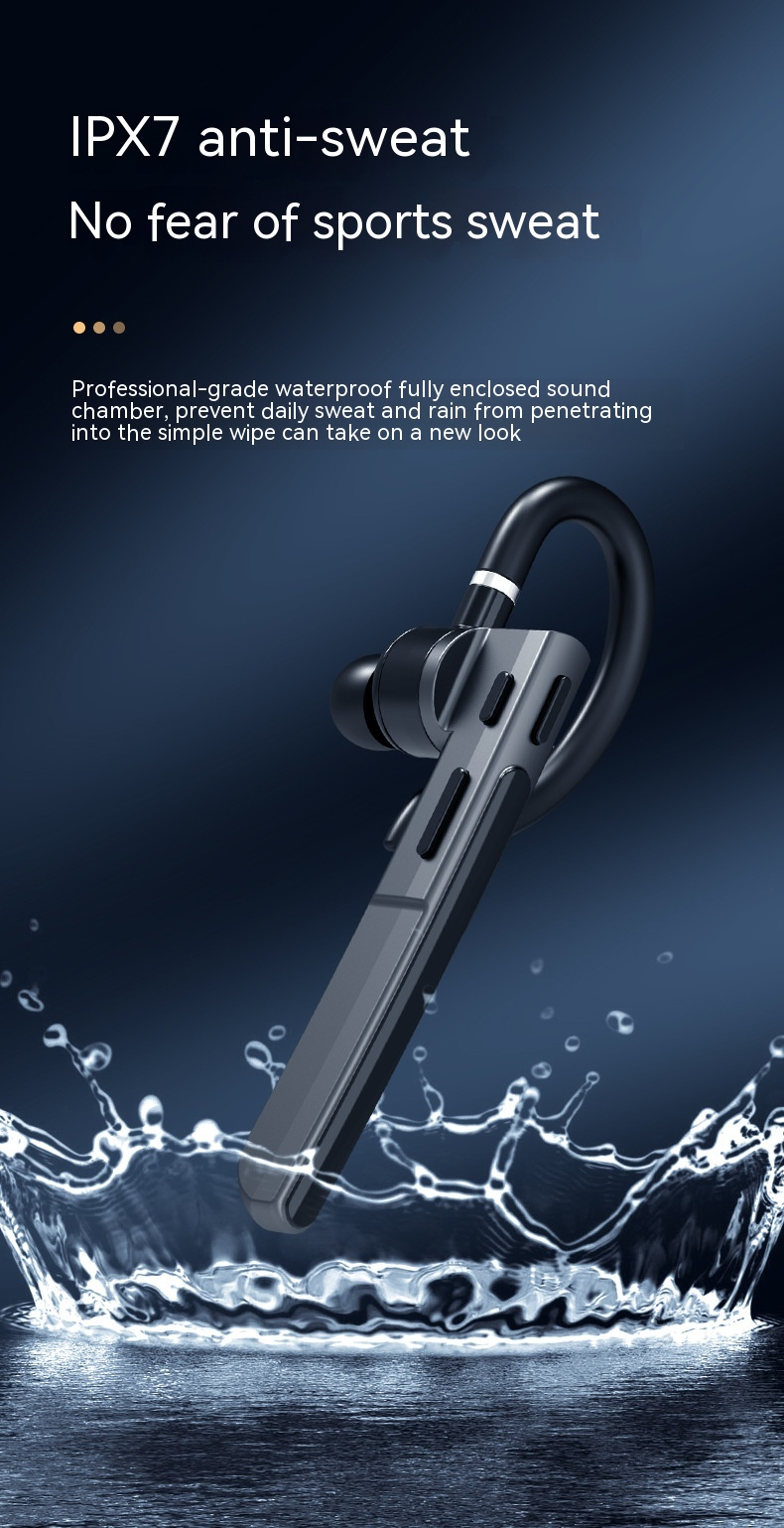 X6 single business Bluetooth earphones with large capacity and digital display for ear mounted use only_voghion.com