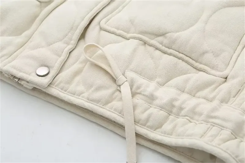 Nuovo gilet versatile da donna con colletto alto, senza maniche, decorazione con tasca, in cotone, giacca con spalle larghe_voghion.com