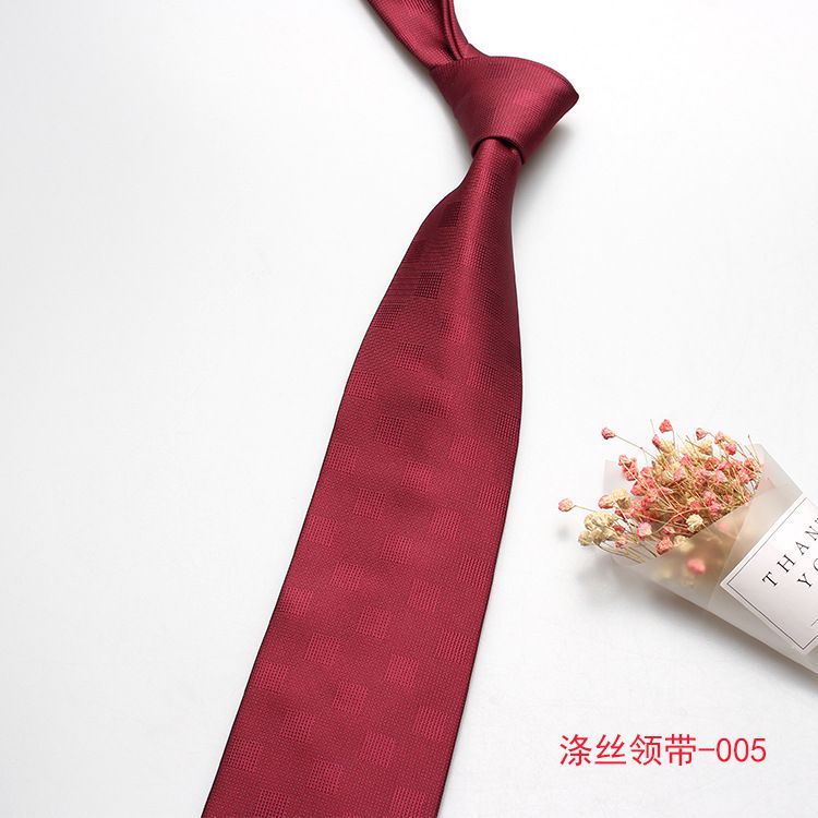 Shengzhou Direct Men's Trendy 8cm Business Formal Casual Work Striped Red Hand-Tied Tie_voghion.com