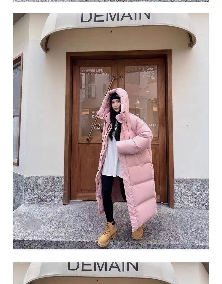 Women's Oversized Hooded Long Puffer Coat Winter Warm Thick Down Alternative Jacket With Pockets (Pink, Black, Khaki, Beige)_voghion.com