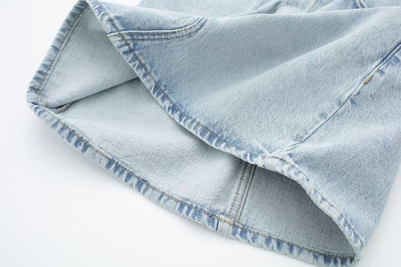 Summer New Women's Clothing Sleeveless V Neck Denim Vest High Waist Mini Skirt_voghion.com