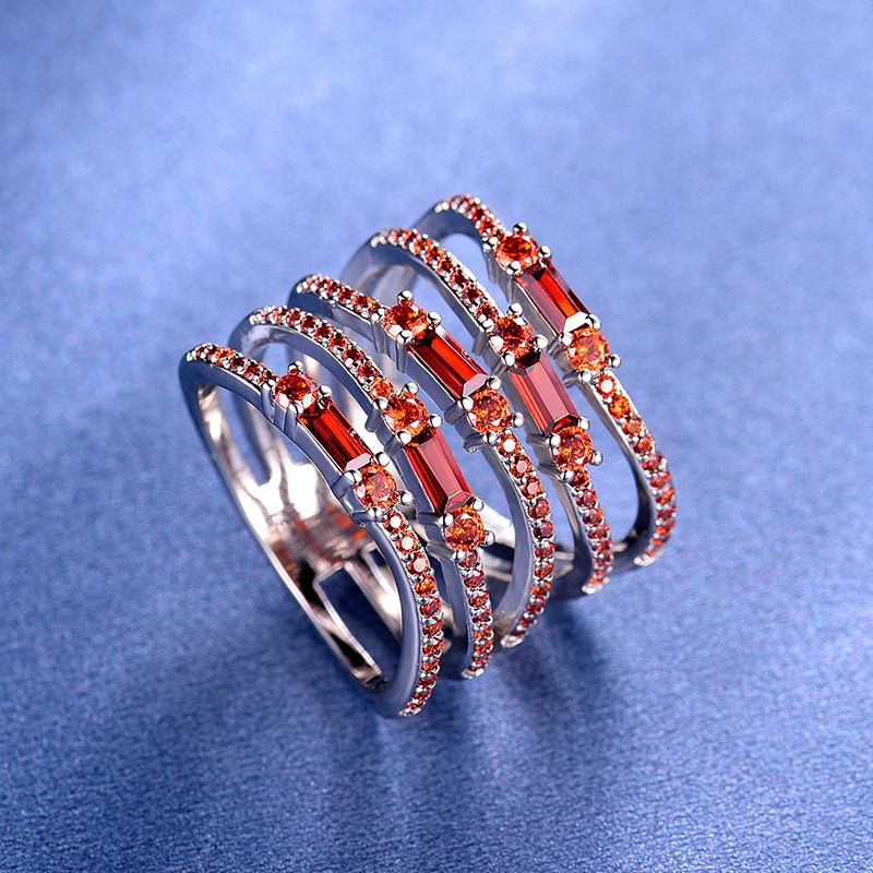 Damenschmuck, einzigartiges geometrisches stapelbares Zirkonring-Set, hypoallergen und anlaufgeschützt, verblasst nicht, kleine Chargen gewickelter Zirkonringe_voghion.com