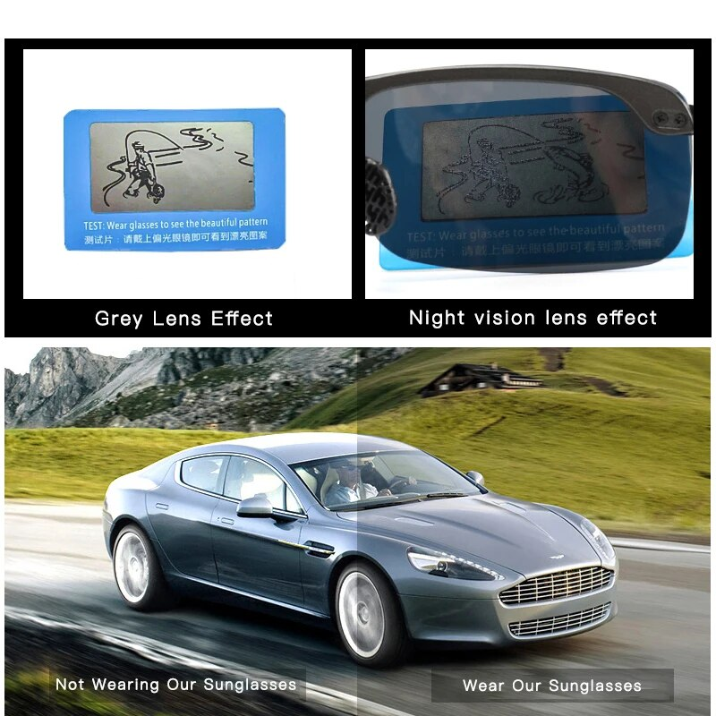 Polariseeritud päikeseprillid Meeste Päevased ja Öised Päikeseprillid Vintage Polaroid Päikeseprillid Meeste Tuulekindlad kaitseprillid_voghion.com