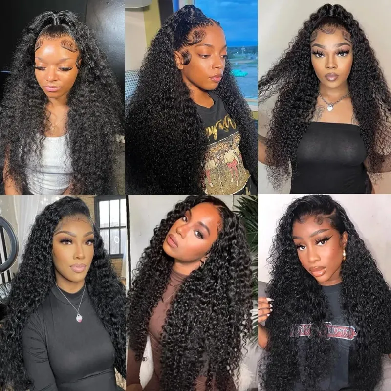 Mongolian Kinky Curly Human Hair Bundles Jerry Curl Remy Weave Raw Extensions_voghion.com