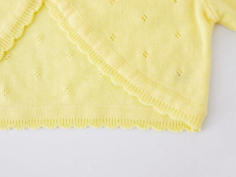 Cardigan élégant en tricot pour fille avec nœud et châle – Robe d'été légère et formelle pour 8 à 16 ans (blanc/rose/jaune)_voghion.com