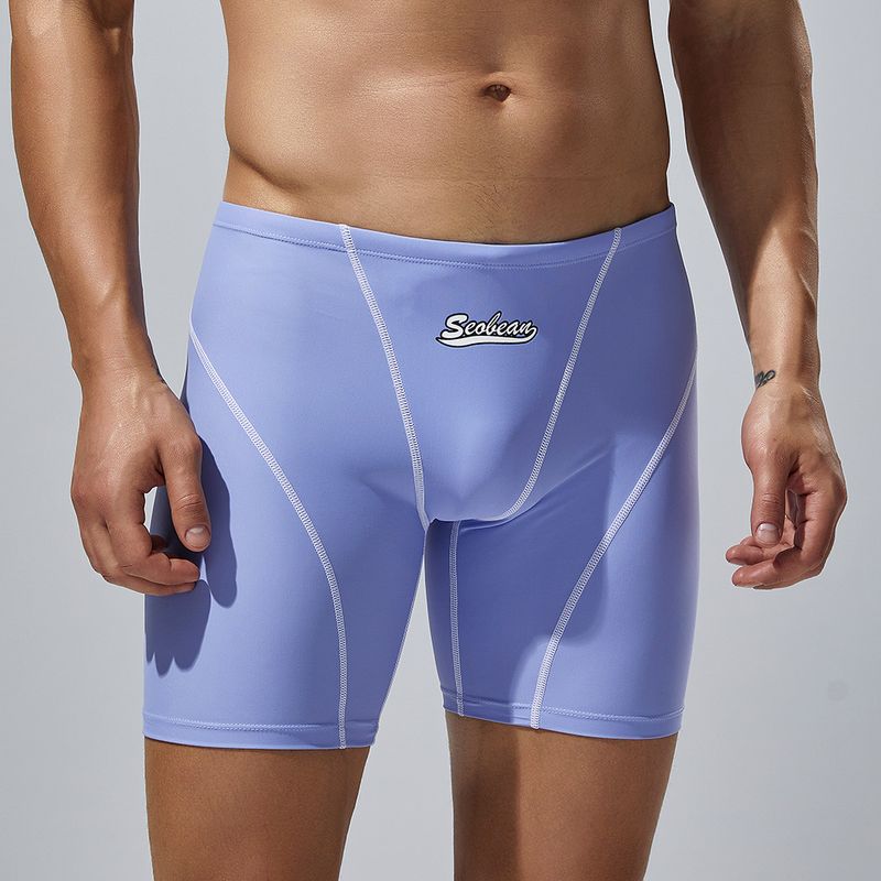 Neue Mode für Männer Low Taillierte Lange Boxer Badehose Heißer Frühling Hosen männer Badeanzug Badehose Großhandel_voghion.com