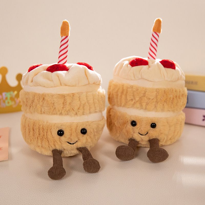Stuffed Plush Animals Doll fun rainbow birthday cake plush toy_voghion.com