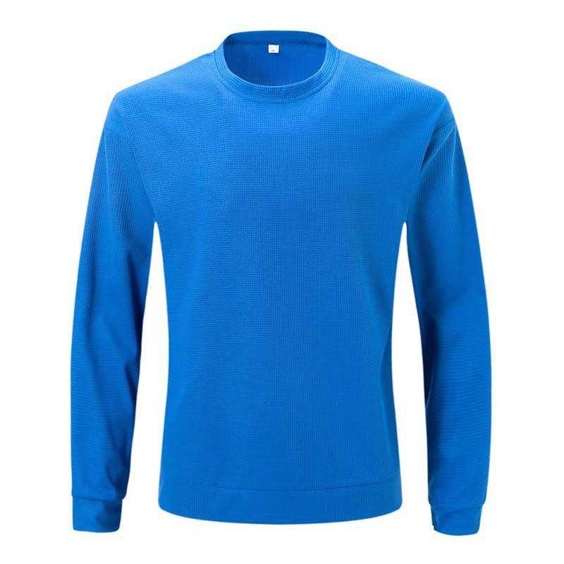 Erkek Waffle Örgü Kazak - Rahat Kesimli Nefes Alabilir Polyester Pamuklu Kazak (Siyah/Bej/Beyaz/Gri/Mavi, S-XXXL)_voghion.com