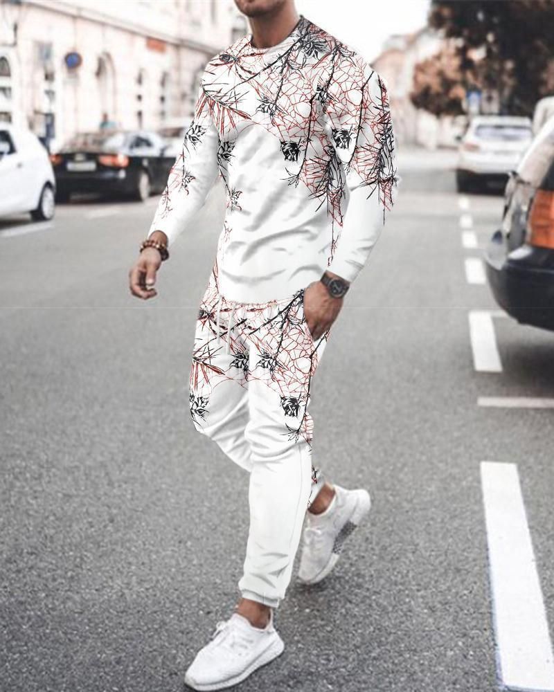 3D-bedrucktes Pullover-Set für Paare im Frühling und Herbst, personalisiertes Reise- und Sport-Set für Herren, Hip-Hop-Hose für Herren, Klassenuniform, Flut_voghion.com