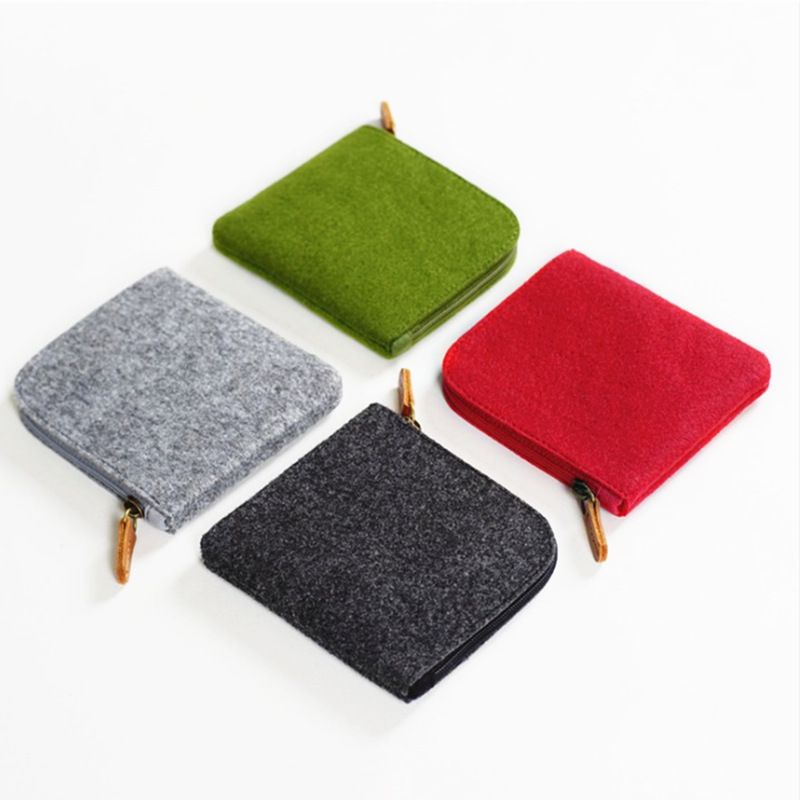 Coin Purse Short Felt Protective Case Zipper Phone Bag Plus_voghion.com