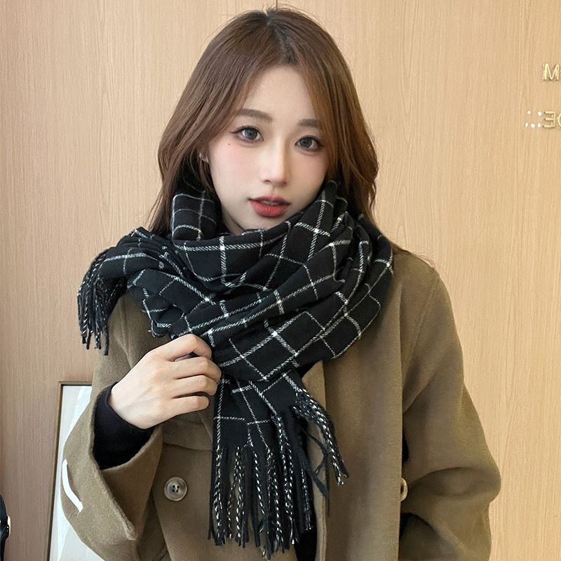 2024 neues Herbst-Winter-Karomuster mit vielseitigem High-End-Design, Studentenschal, verdickter und warmer Paarschal_voghion.com