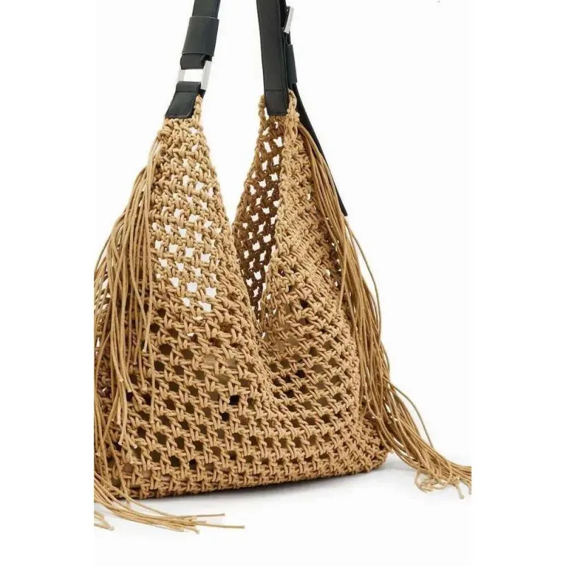 Boheemse strandtassen voor vrouwen Designer handtassen Portemonnees 2025 Nieuwe nylon stof Holle kwastjes met binnenzak Tas_voghion.com