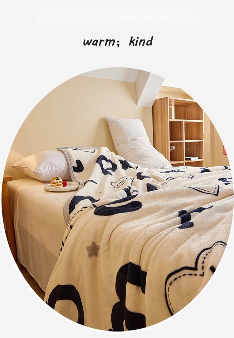 Class A Thick 2025 New Printed Autumn Winter Warm Flannel Bed Sheet Coral Fleece Pet Blanket_voghion.com